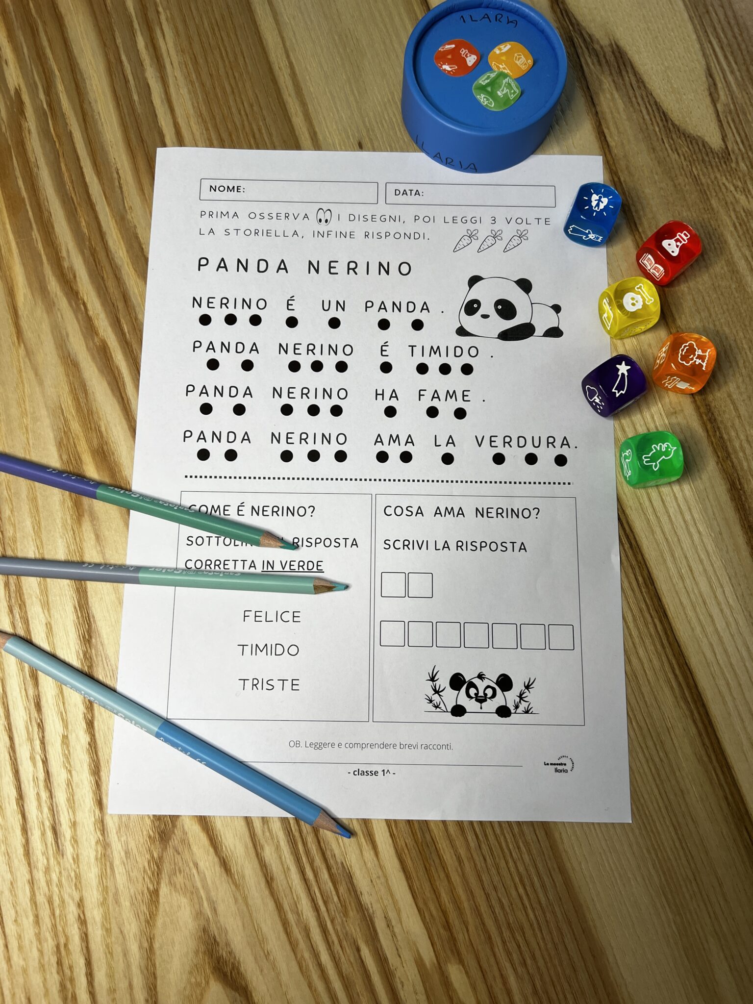 Parole con lettera ponte LA MAESTRA ILARIA